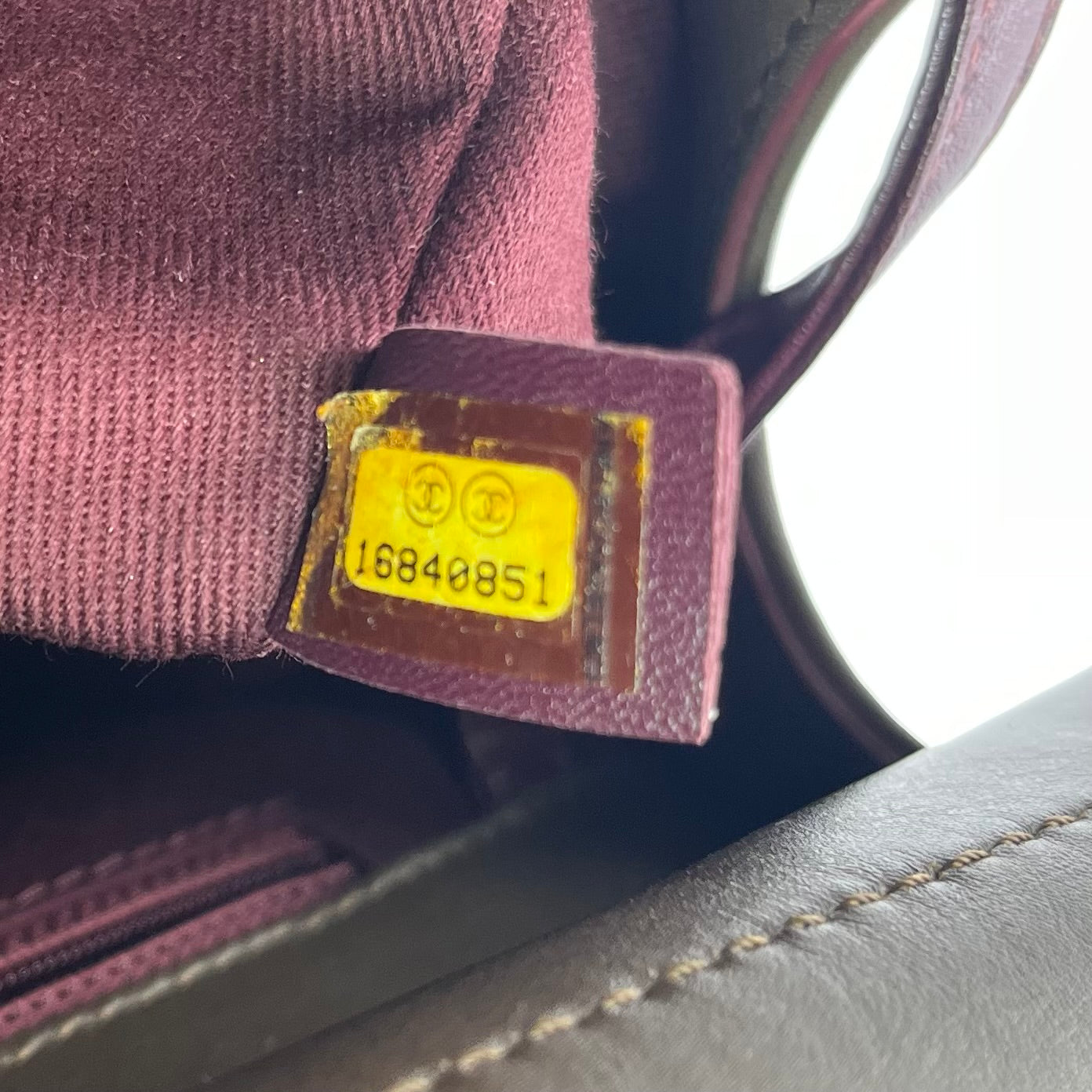 Calfskin Quilted Perfect Edge Tote Brown twins