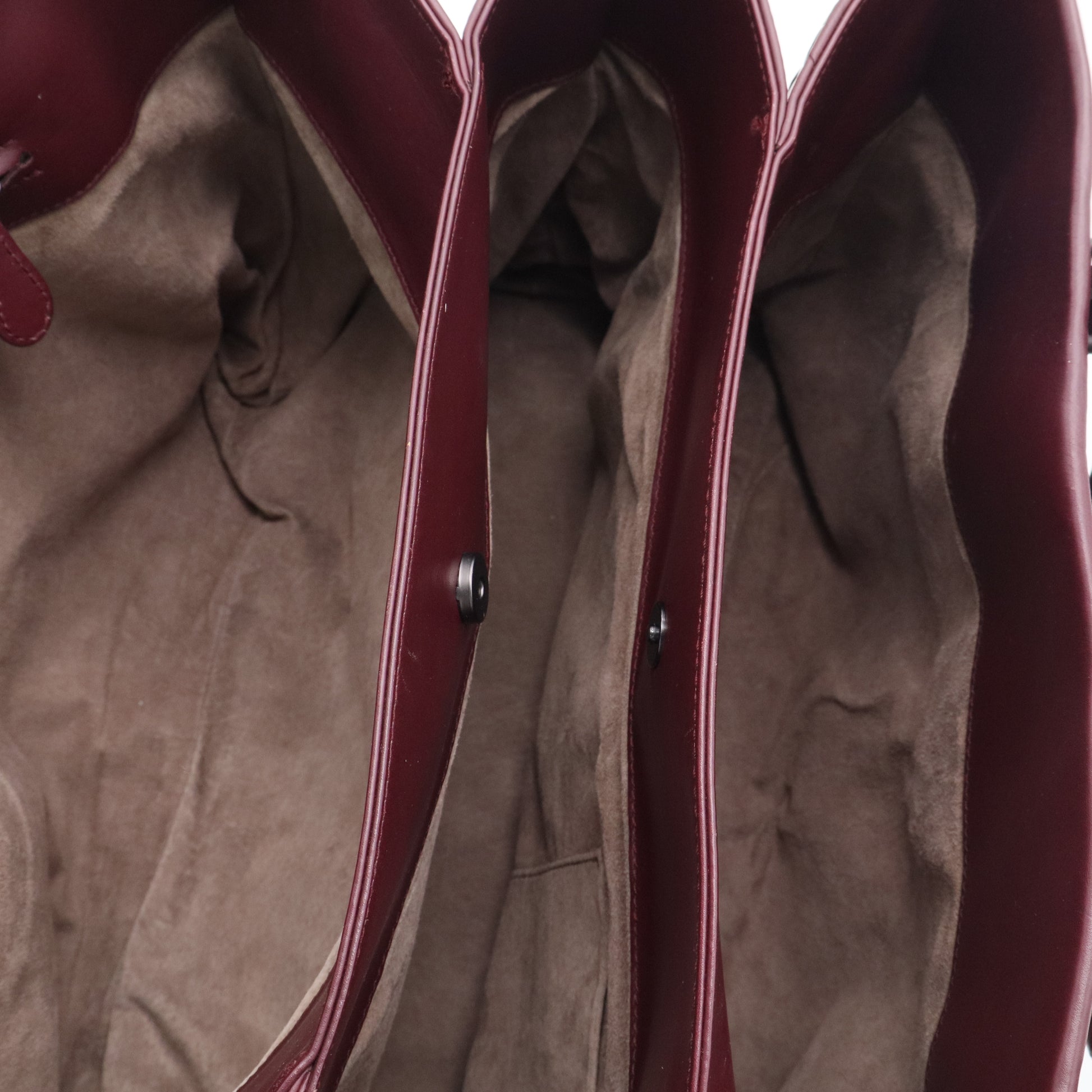 Dark Red Intrecciato Woven Calfskin Leather  Roma Tote Bag twins