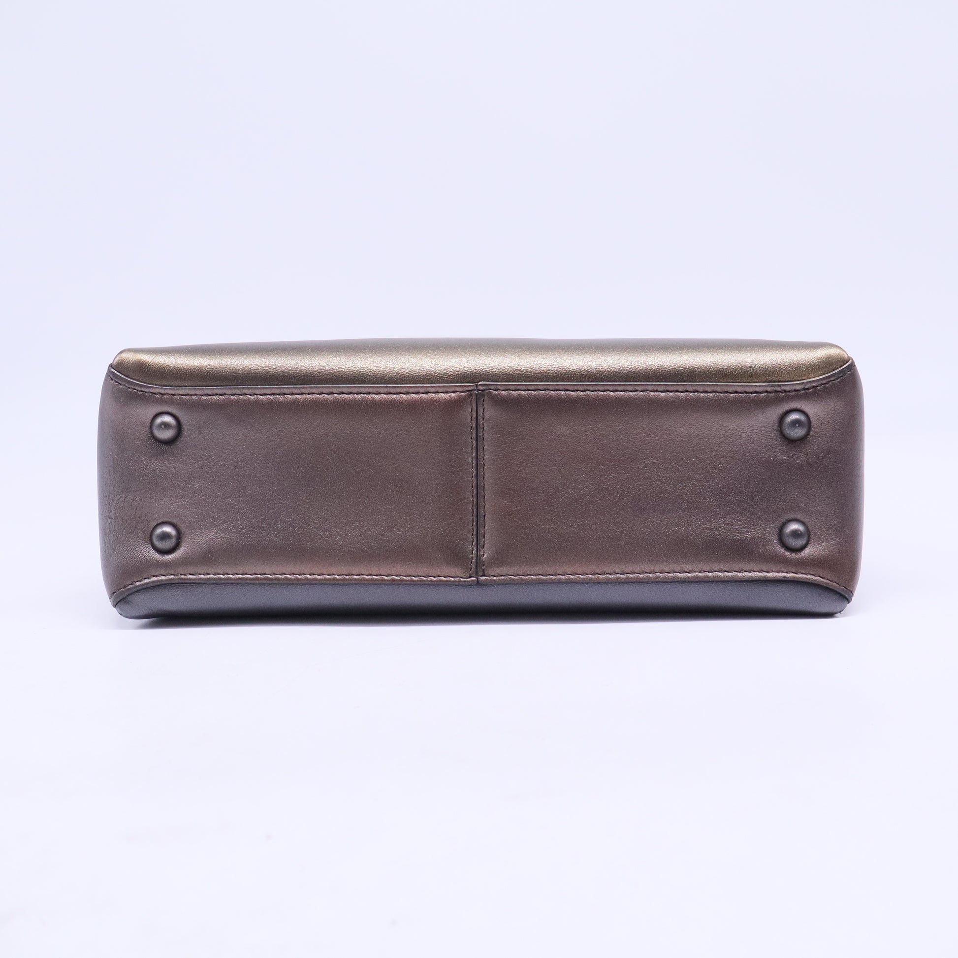 Tri-Color Metallic Leather Small Piazza Bag B20379