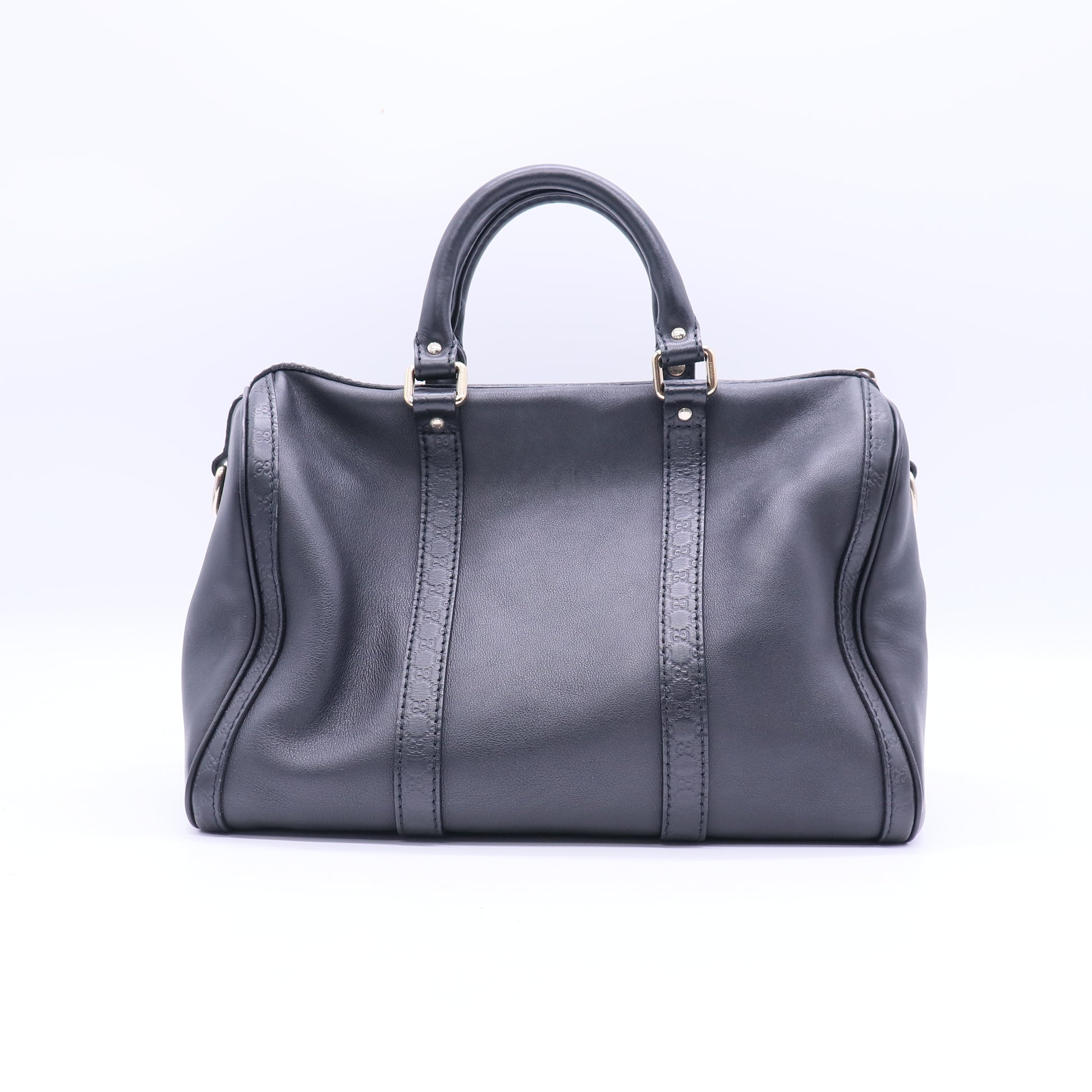 Gucci Black Leather Medium Joy Boston Bag w/Shoulder Strap twins B21033