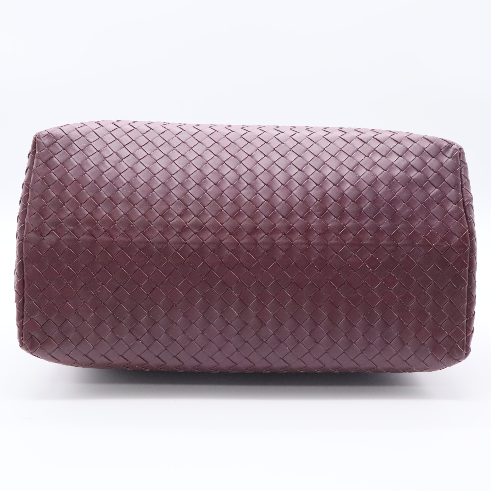 Dark Red Intrecciato Woven Calfskin Leather  Roma Tote Bag twins