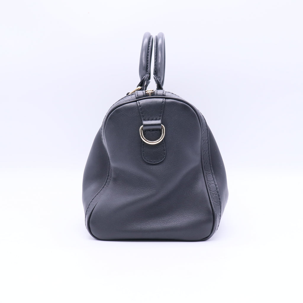 Gucci Black Leather Medium Joy Boston Bag w/Shoulder Strap twins B21033