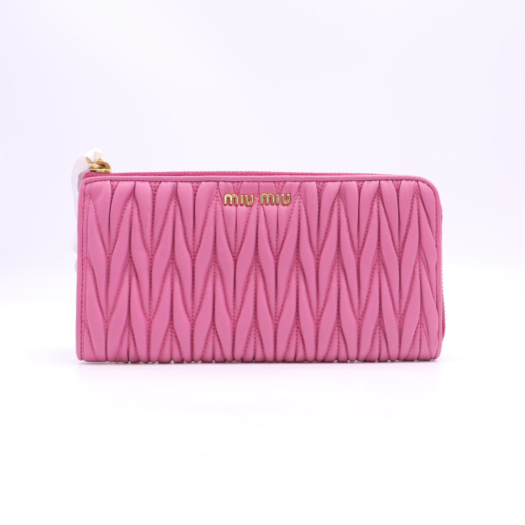 Miu Miu Large Matelassé Nappa Leather Wallet W23269