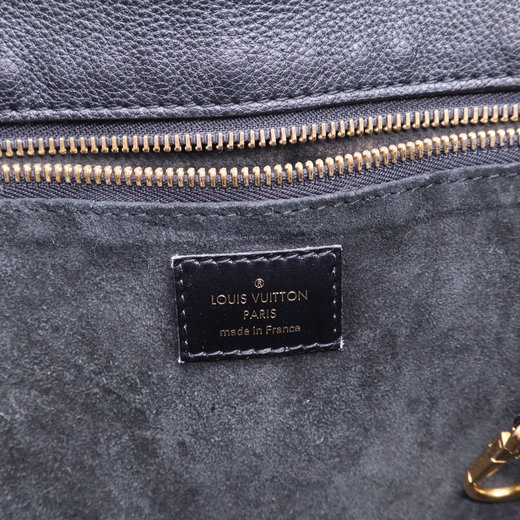 Tote W handbag in black leather and black suede