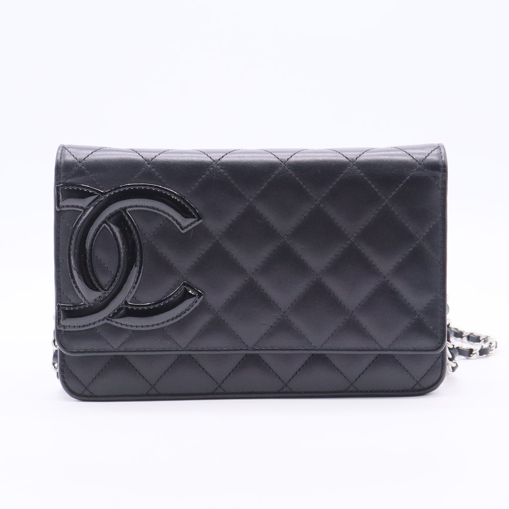 Chanel Cambon Line Lambskin Chain Shoulder Bag Blac