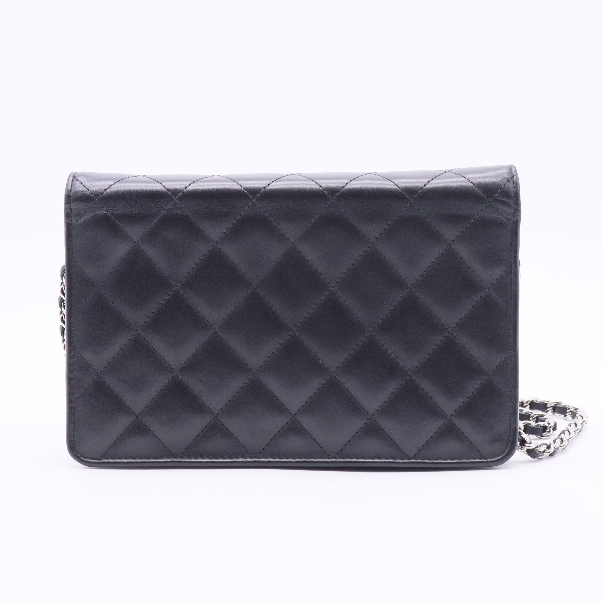 Chanel Cambon Line Lambskin Chain Shoulder Bag Blac
