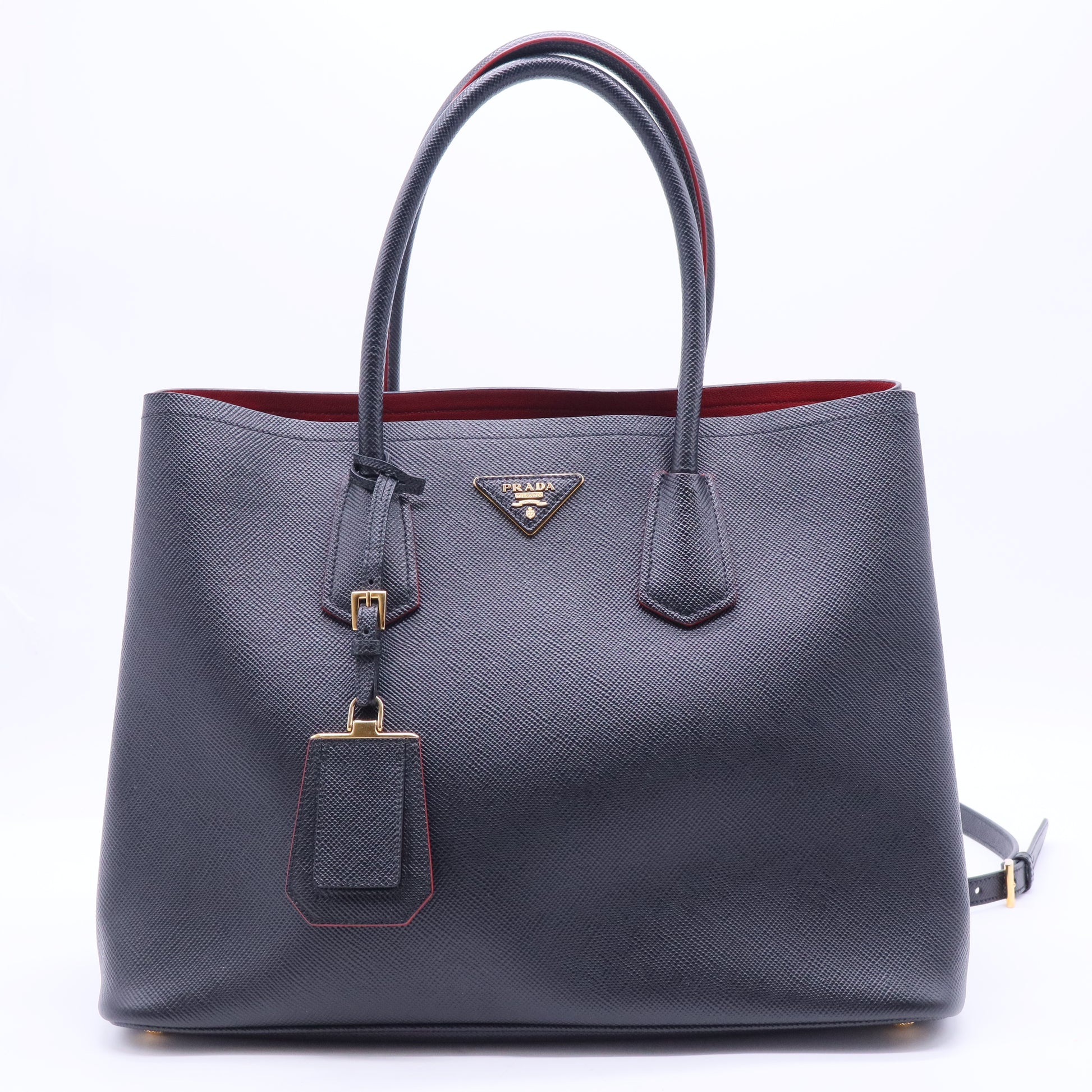 Saffiano Cuir Leather Double Bag Medium