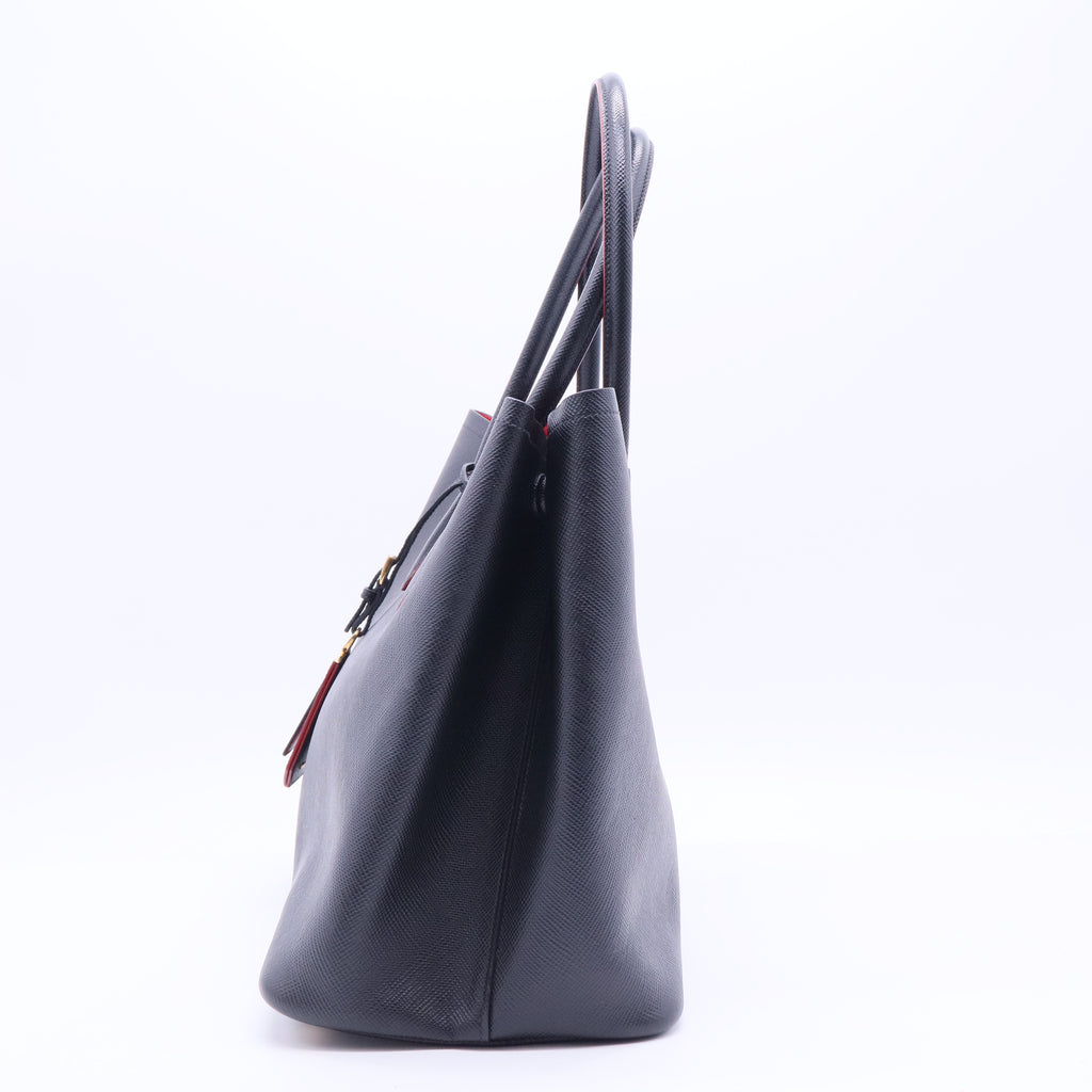 Saffiano Cuir Leather Double Bag Medium