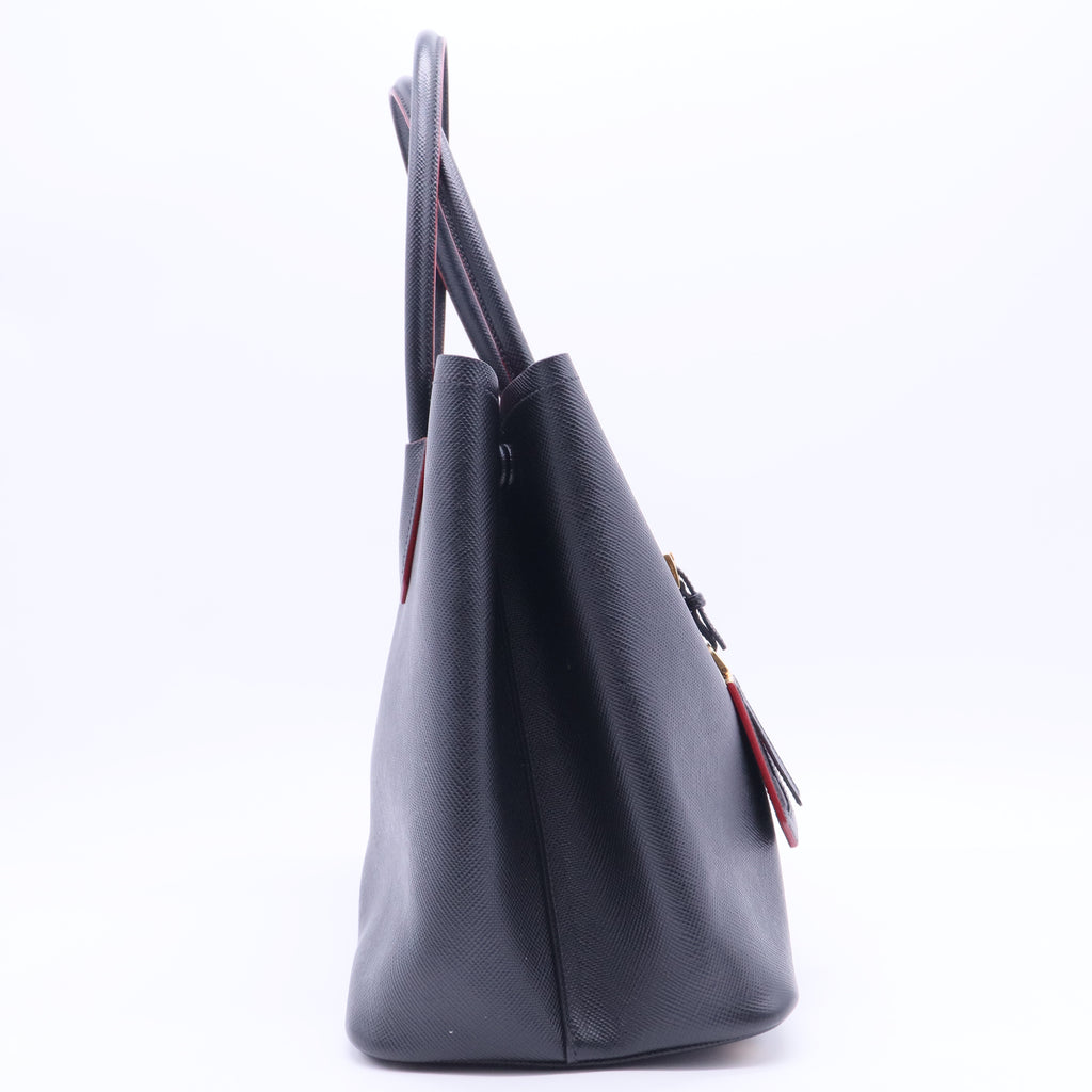 Saffiano Cuir Leather Double Bag Medium