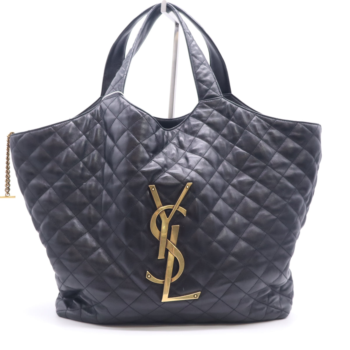Saint Laurent  Quilted Maxi Icare Shopping Tote Black twins LDZ1377