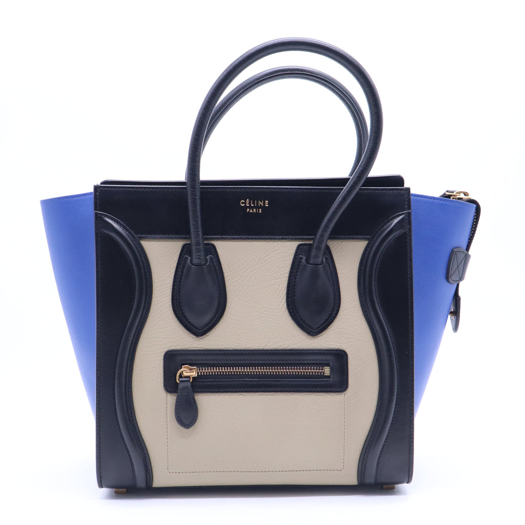 Celine Elephant Calfskin Mini Tri-Color Luggage Beige B21306
