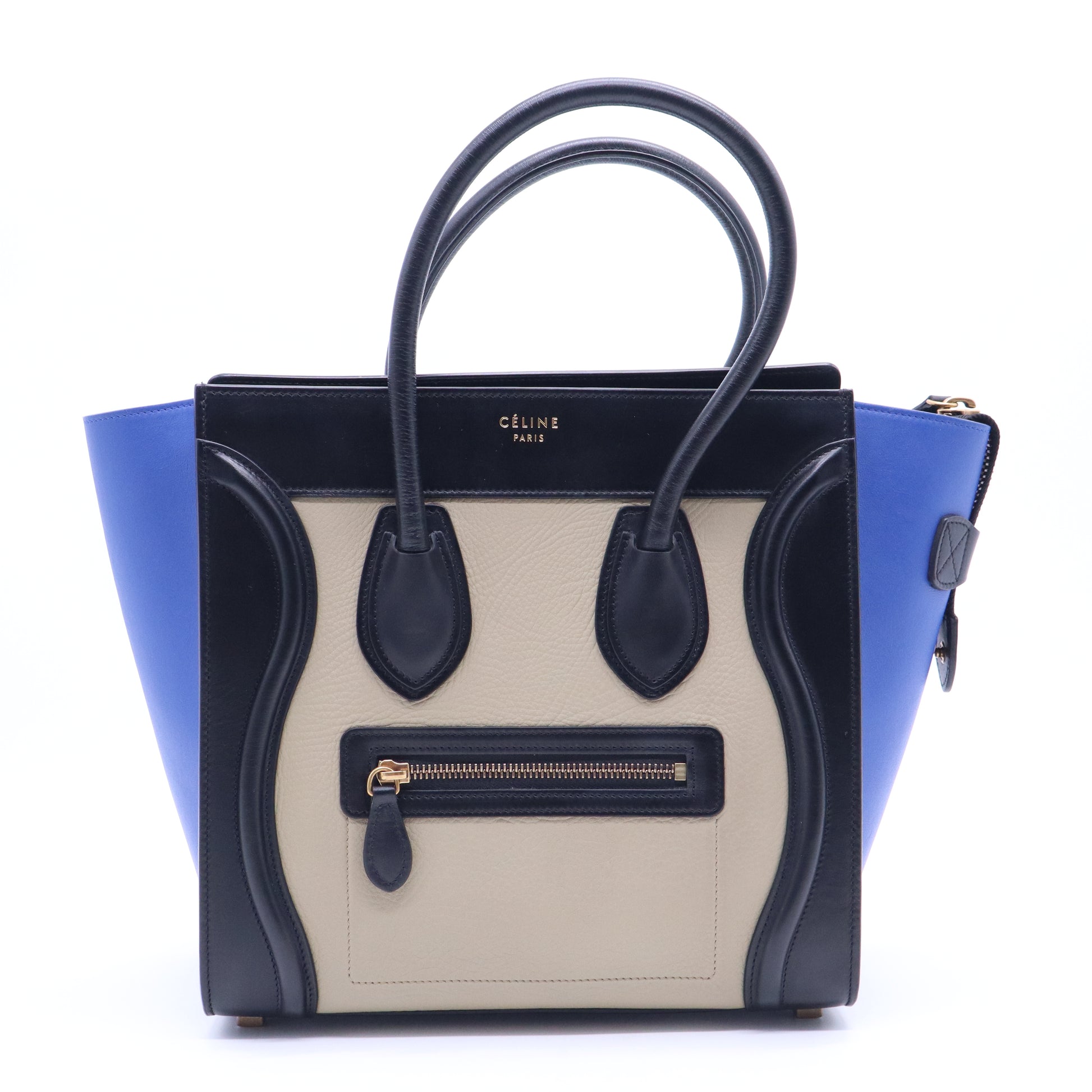 Celine Elephant Calfskin Mini Tri-Color Luggage Beige B21306