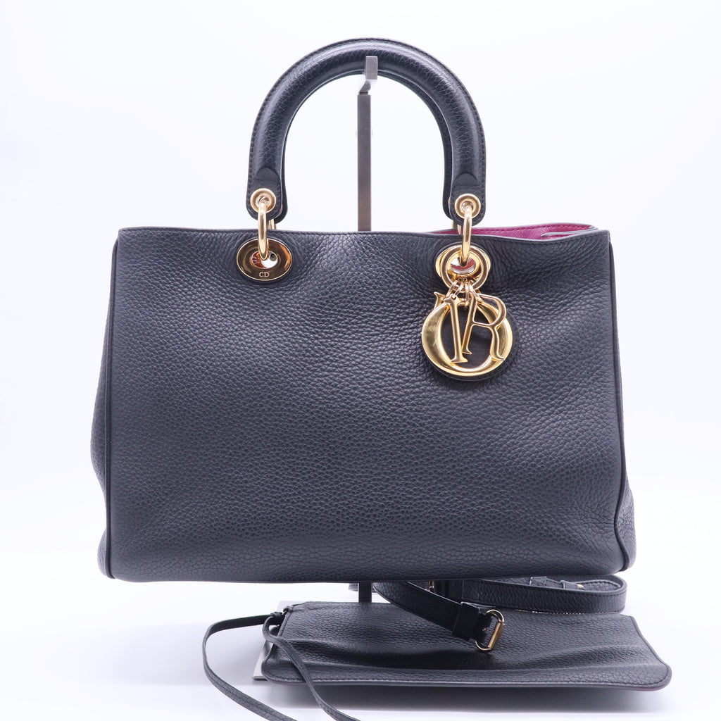 Christian Dior Diorissimo Tote Pebbled Leather B11947 twins