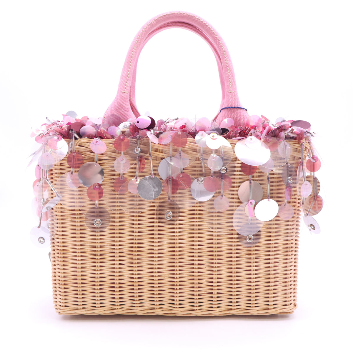 Prada Midollino Sequin Basket Bag twins B24495