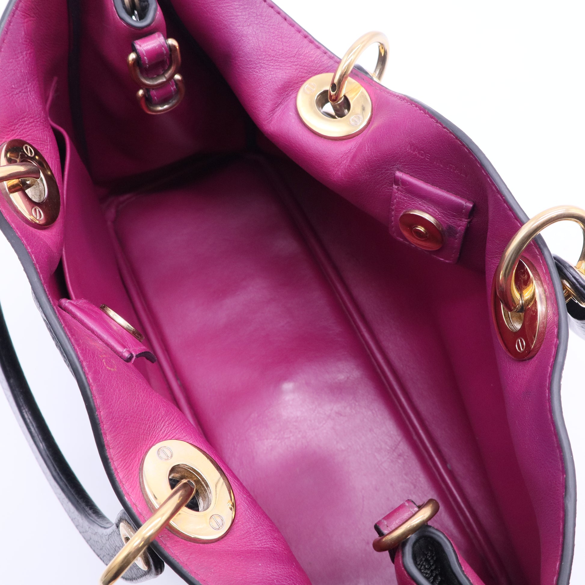 Christian Dior Diorissimo Tote Pebbled Leather B11947 twins