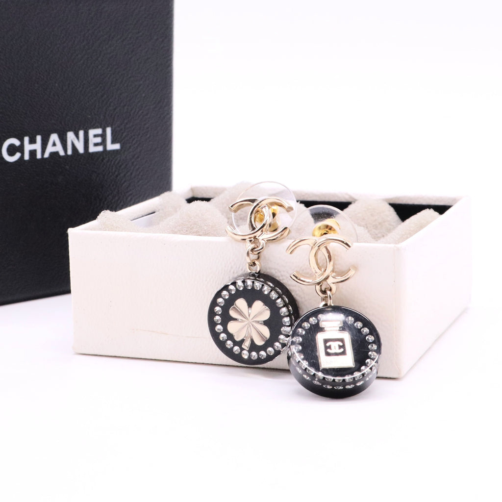 2020 Resin & Strass Lucky CC Drop Earrings