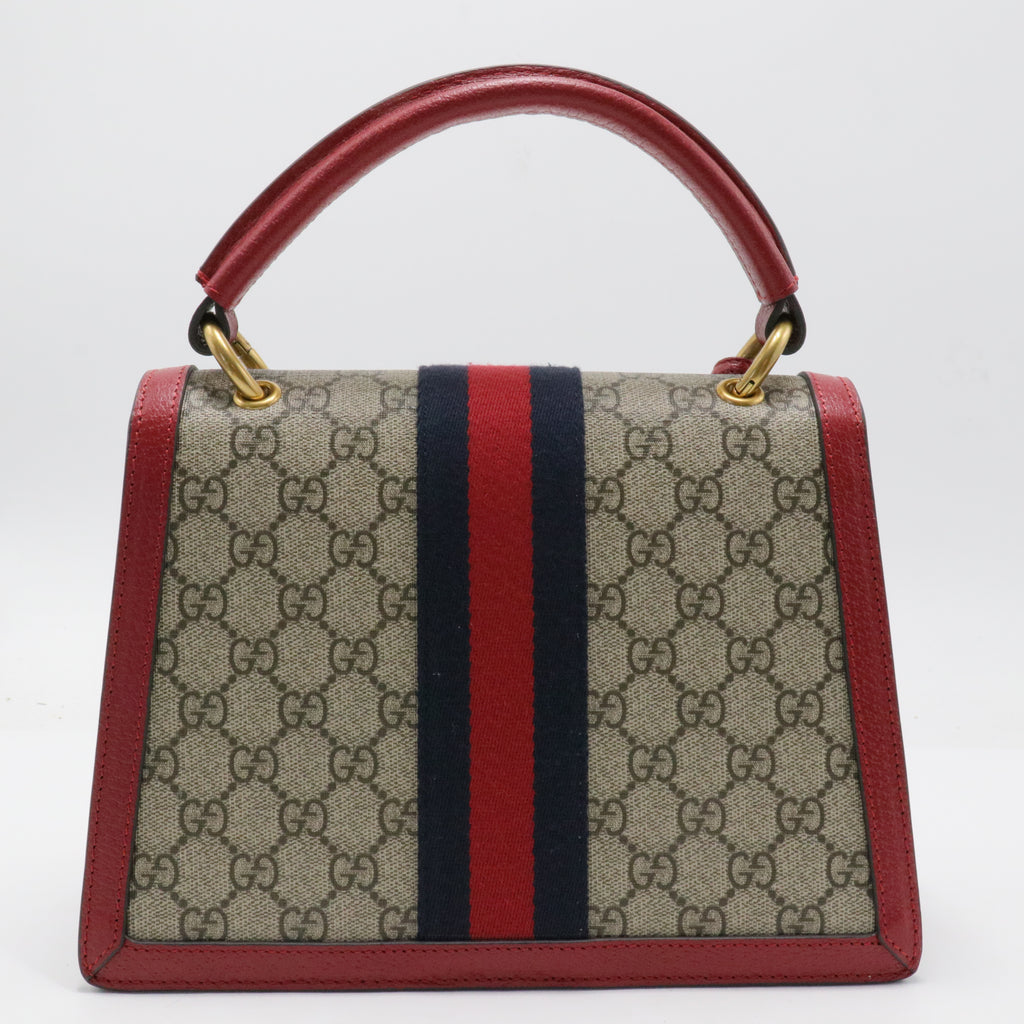 GG Supreme Monogram Small Queen Margaret Top Handle Bag Red