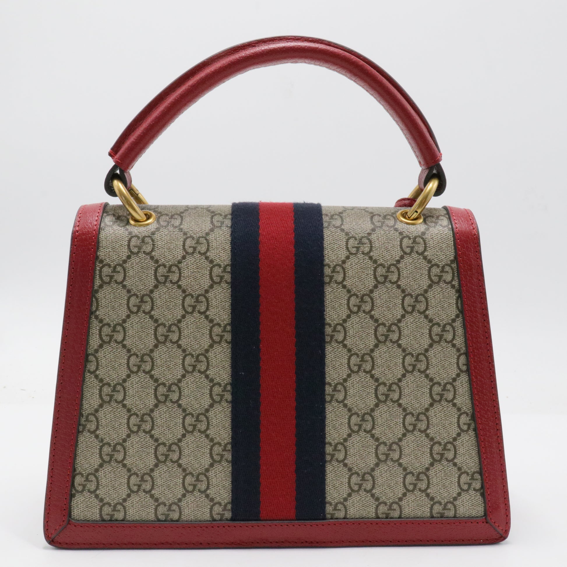 GG Supreme Monogram Small Queen Margaret Top Handle Bag Red