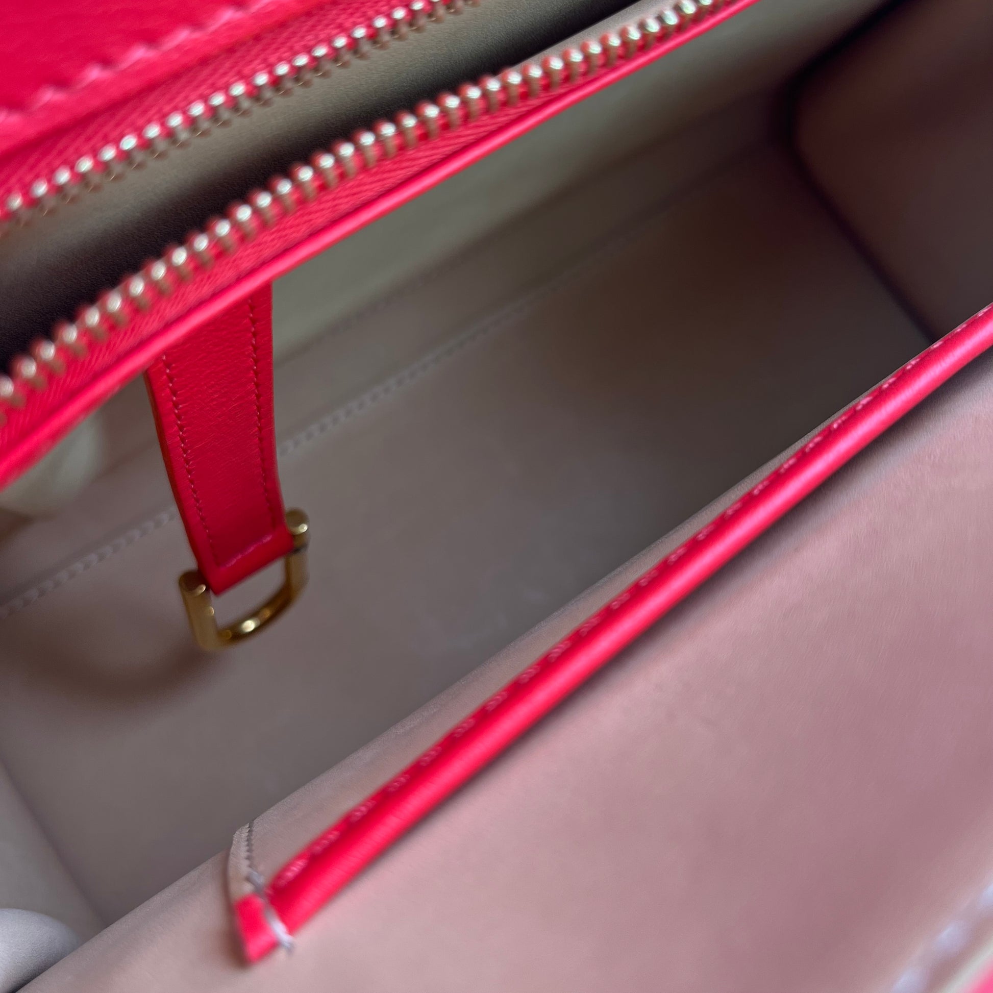 Calfskin MM Tempete Satchel Coral twins