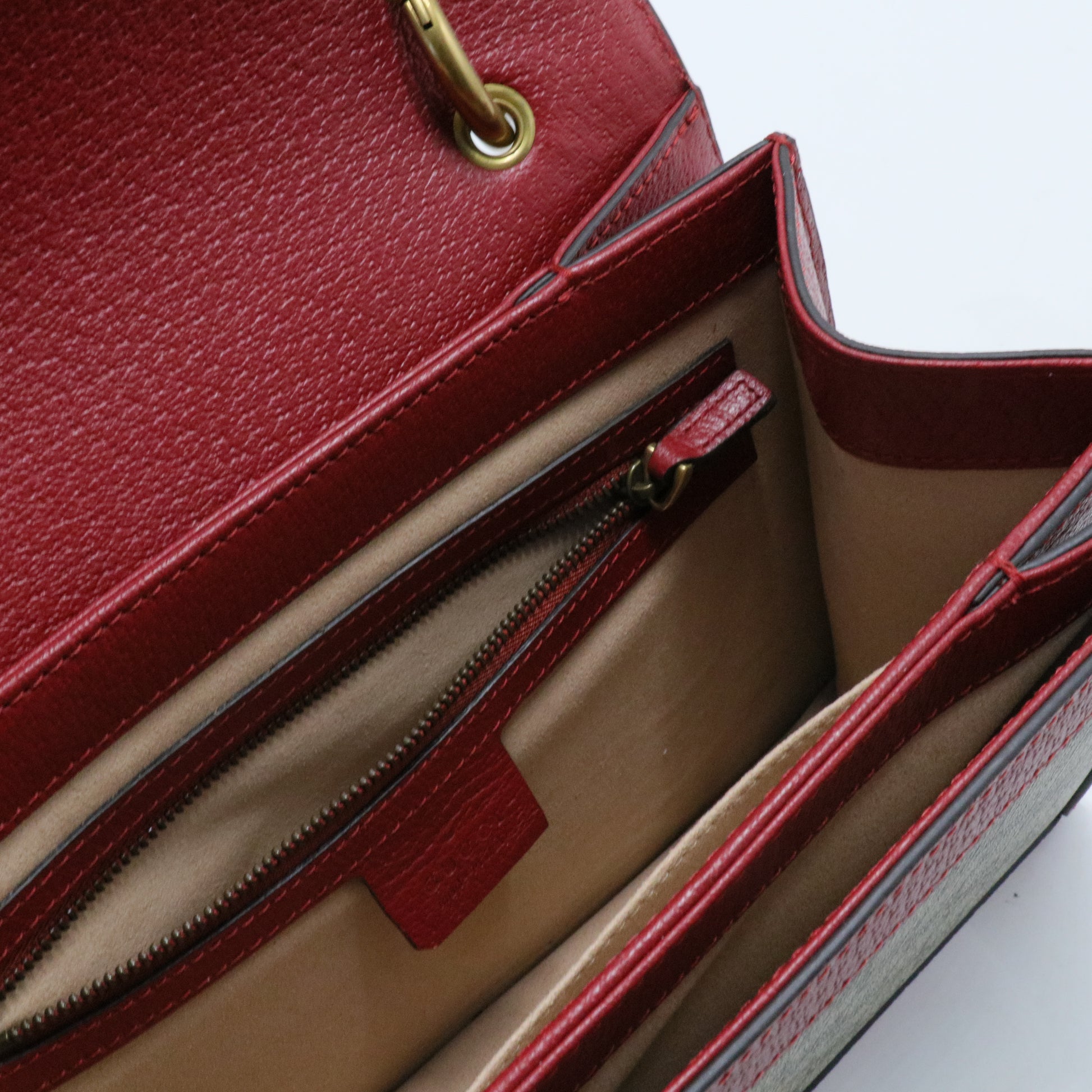 GG Supreme Monogram Small Queen Margaret Top Handle Bag Red