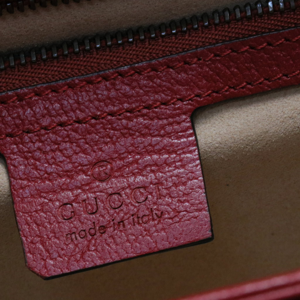 GG Supreme Monogram Small Queen Margaret Top Handle Bag Red