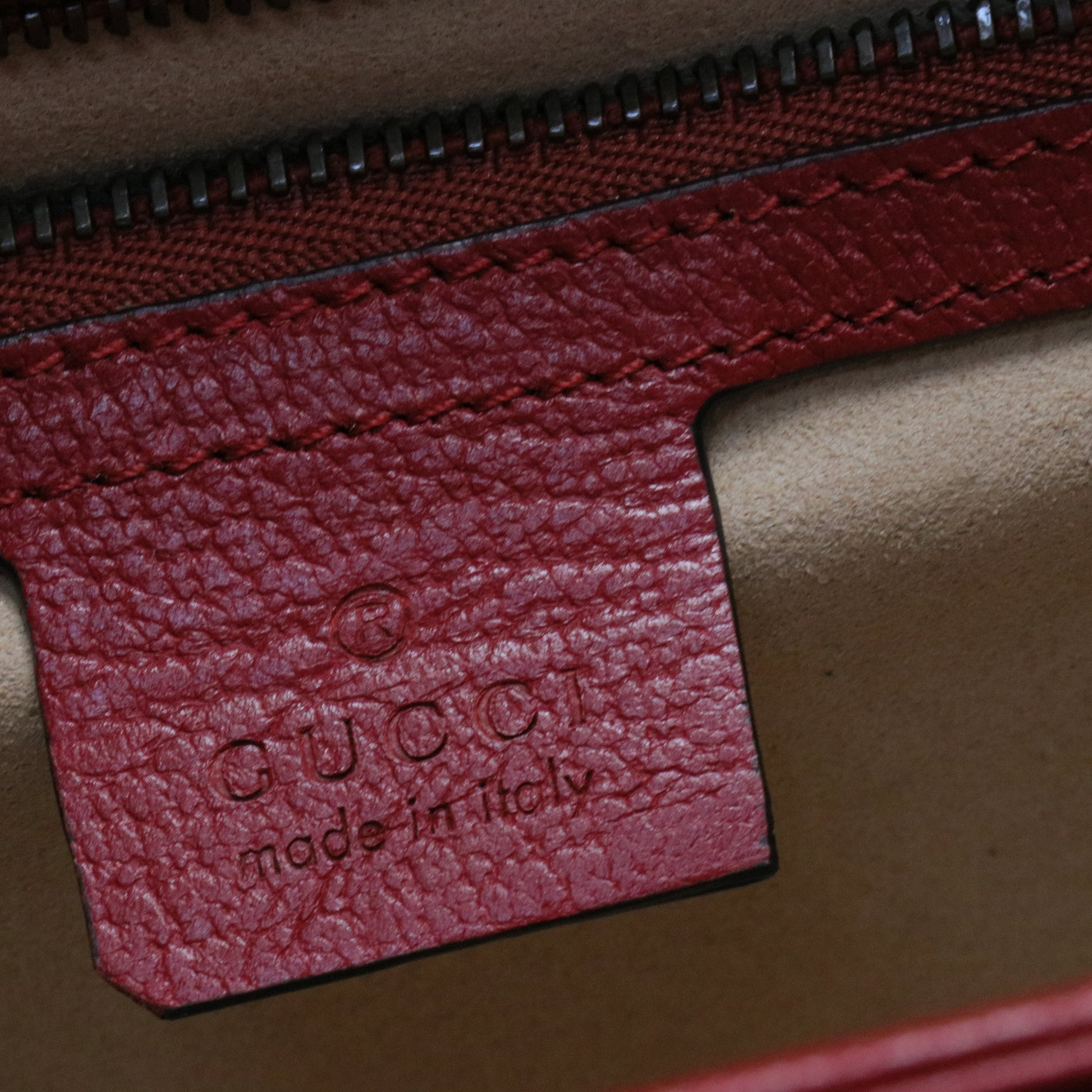 GG Supreme Monogram Small Queen Margaret Top Handle Bag Red