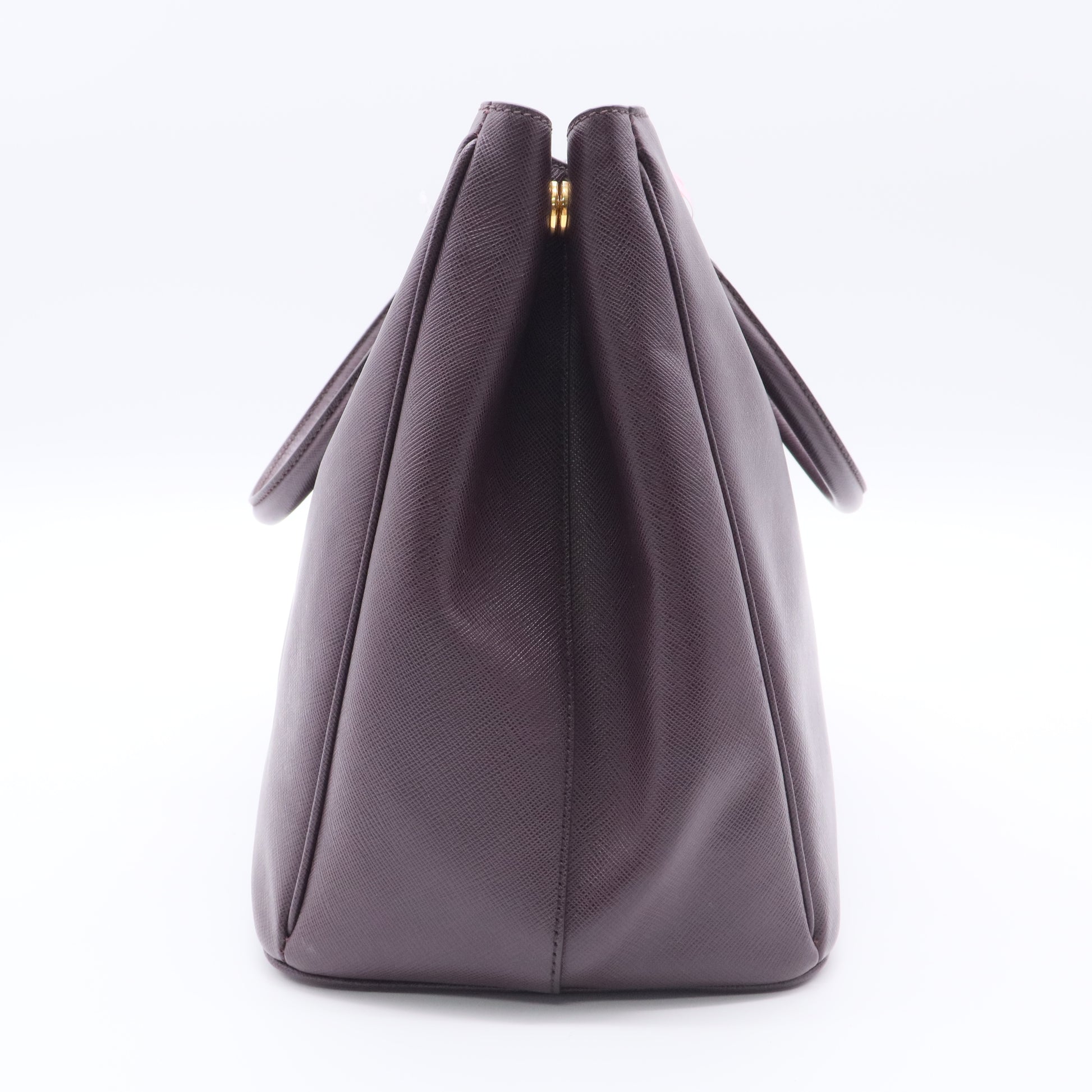 Dark Purple Saffiano Lux Leather Large Tote Bag twins