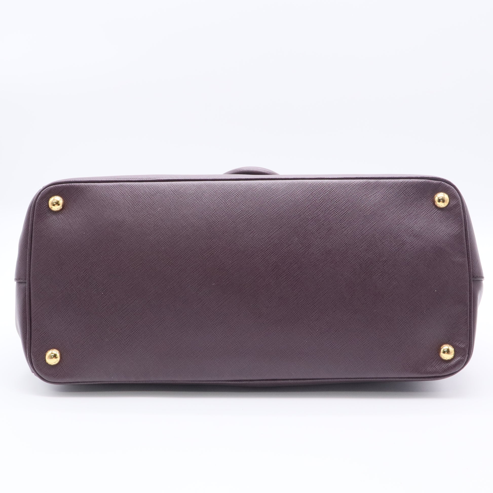 Dark Purple Saffiano Lux Leather Large Tote Bag twins