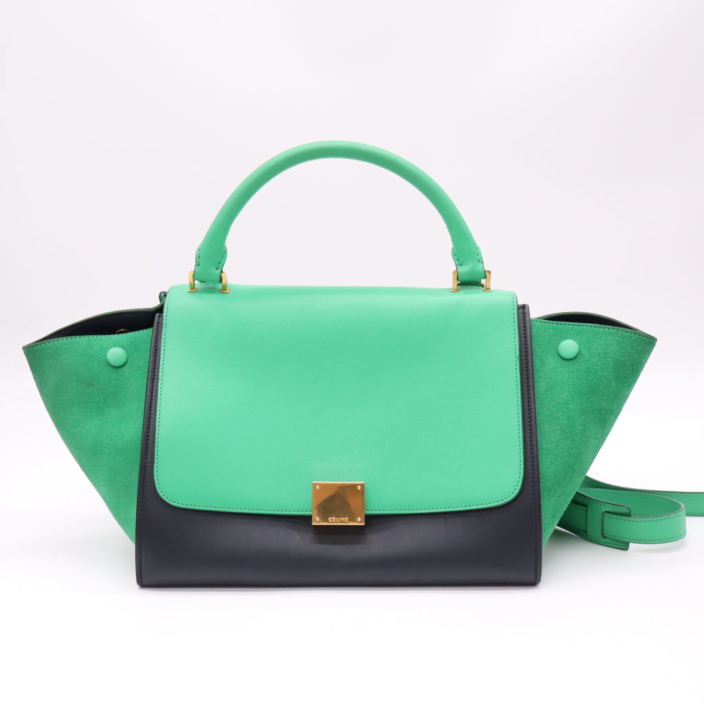 Céline Tri-Color Smooth Leather and Suede Small Trapeze Bag B22827
