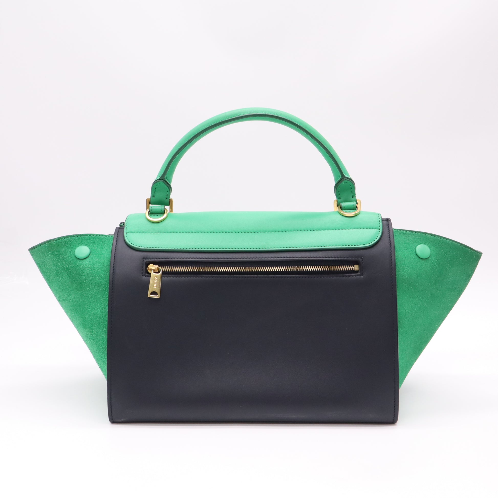 Céline Tri-Color Smooth Leather and Suede Small Trapeze Bag B22827