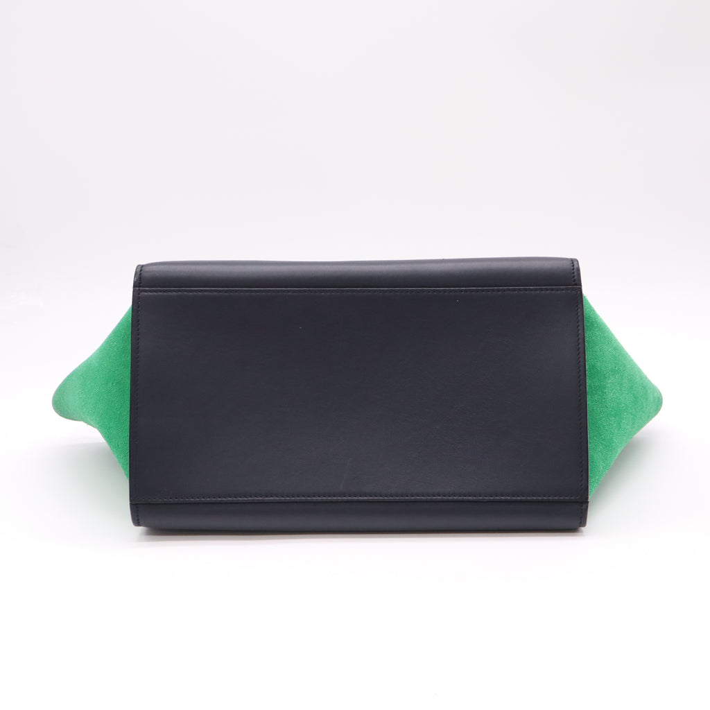 Céline Tri-Color Smooth Leather and Suede Small Trapeze Bag B22827