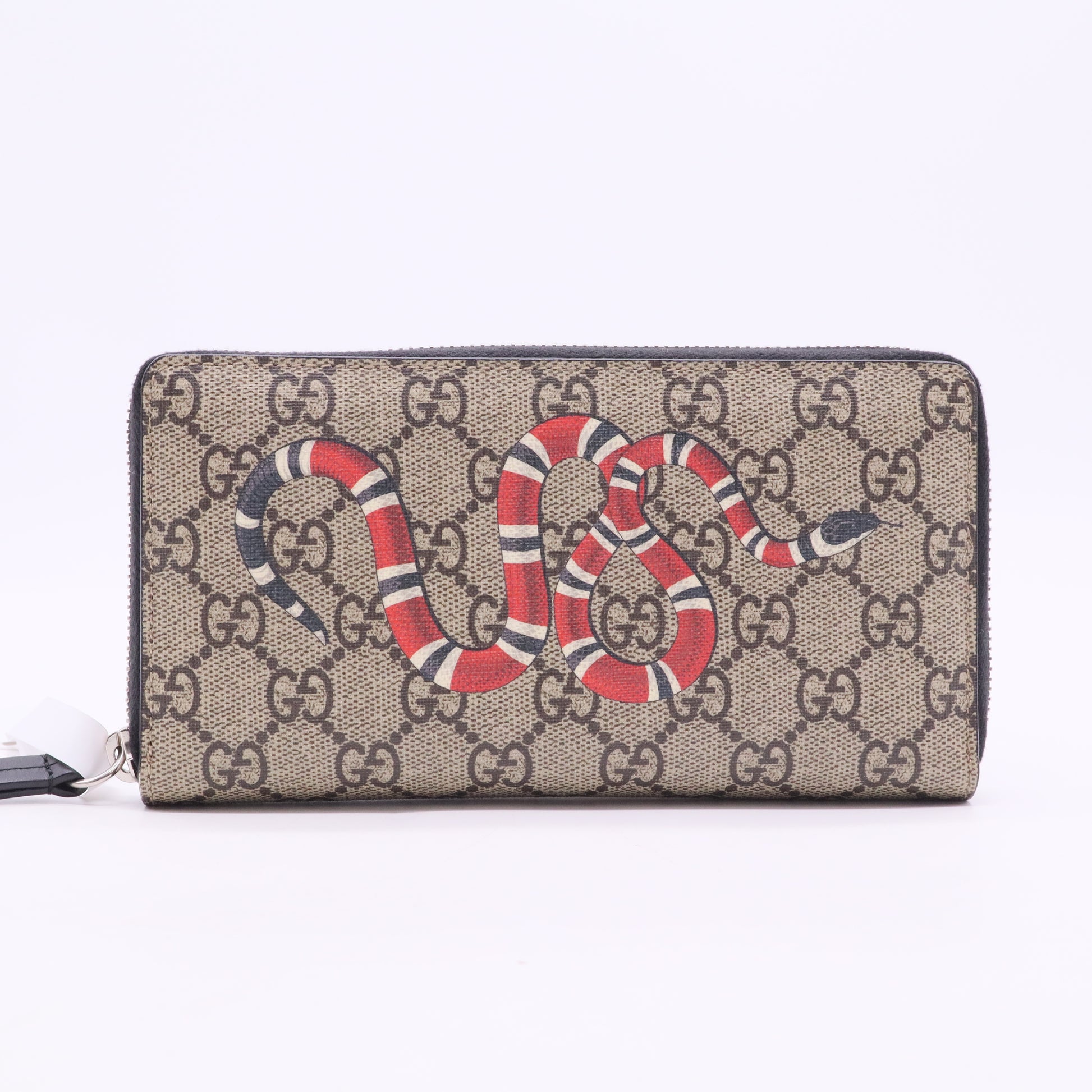 Gucci  Kingsnake print GG Supreme zip-around wallet