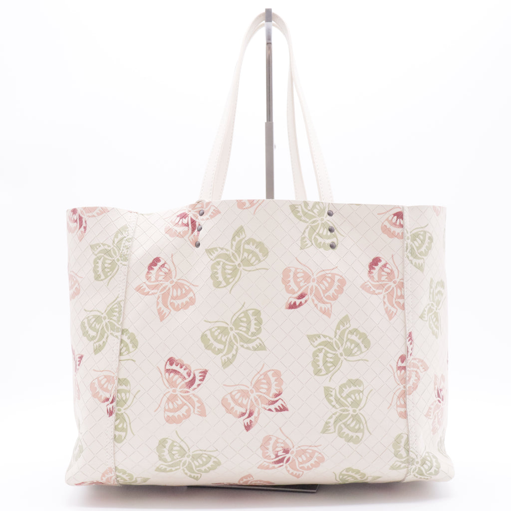 Tote Butterfly Intrecciomirage Intarsio Leather Large