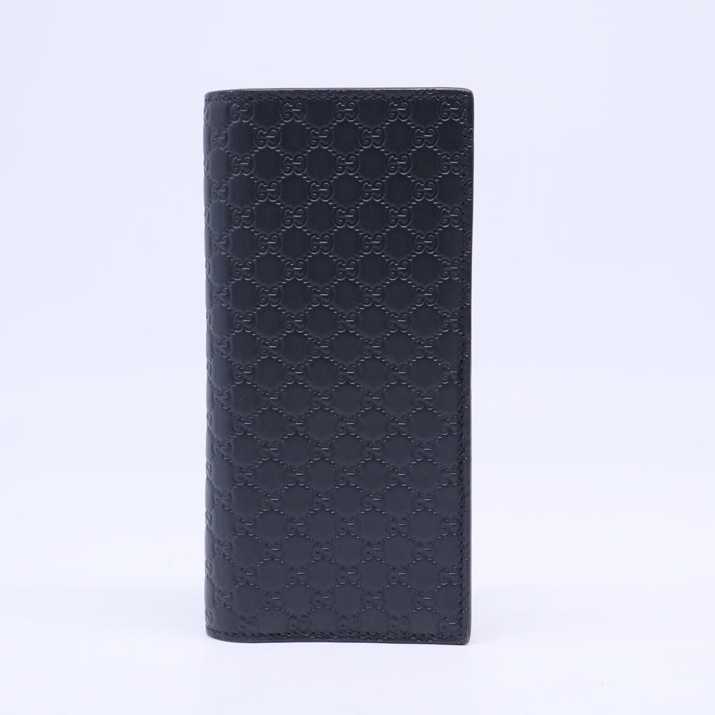 Navy Black Leather Micro Cimaline Long Wallet W20503