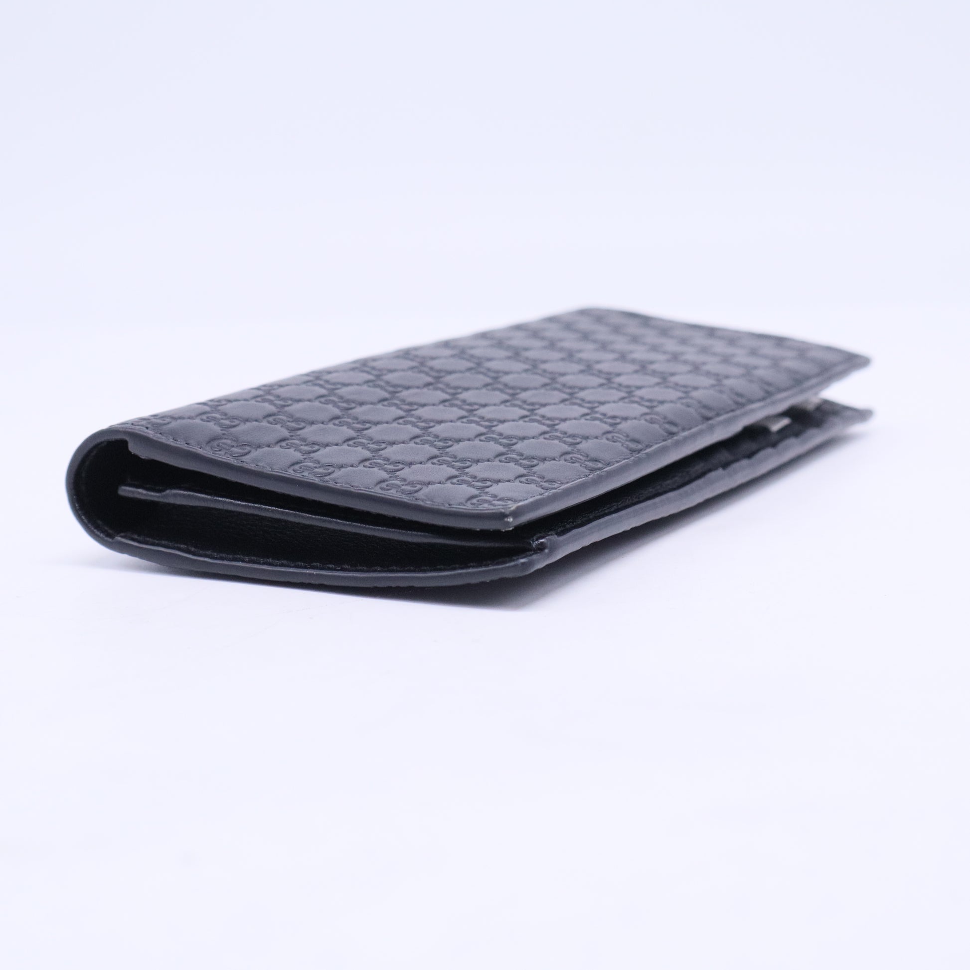 Navy Black Leather Micro Cimaline Long Wallet W20503