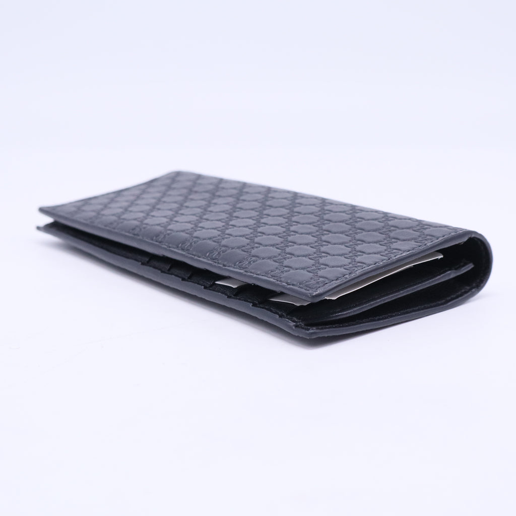 Navy Black Leather Micro Cimaline Long Wallet W20503