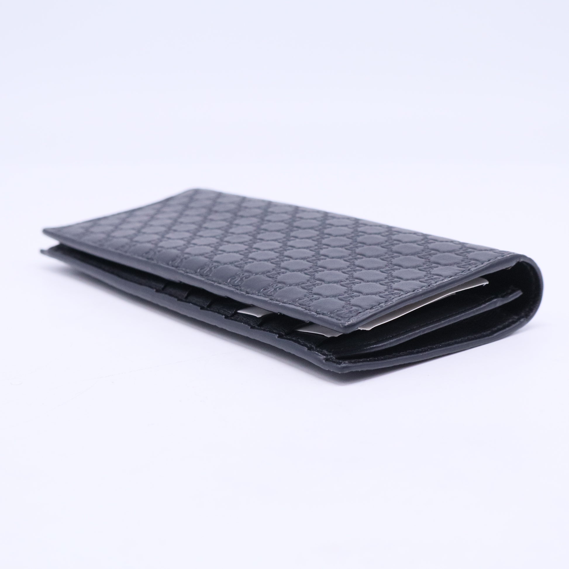 Navy Black Leather Micro Cimaline Long Wallet W20503