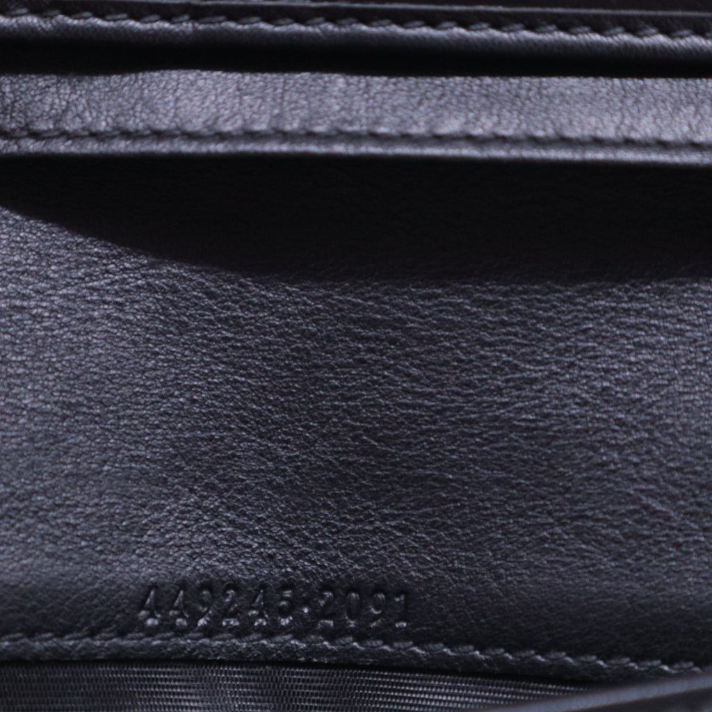 Navy Black Leather Micro Cimaline Long Wallet W20503