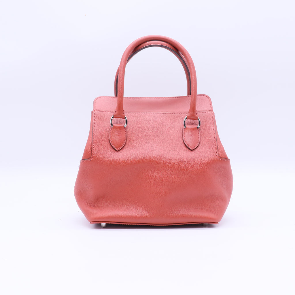 Hermes 26cm Brique Evercolor Leather Palladium Plated Toolbox Bag B20440