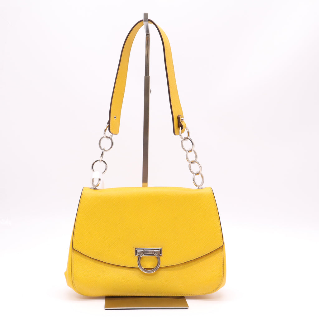 Salvatore Ferragamo Gancini Chain Flap Shoulder Bag B22729