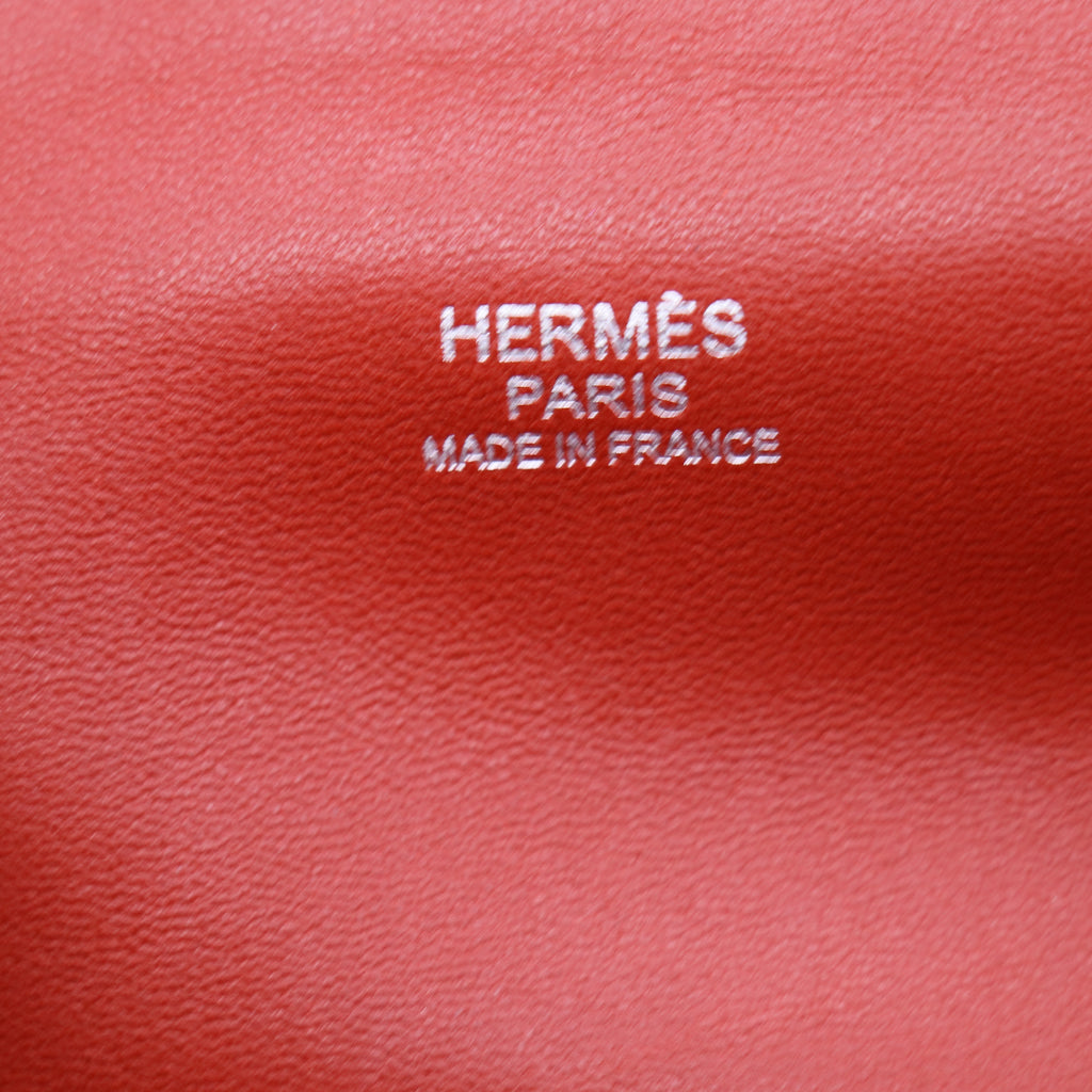 Hermes 26cm Brique Evercolor Leather Palladium Plated Toolbox Bag B20440