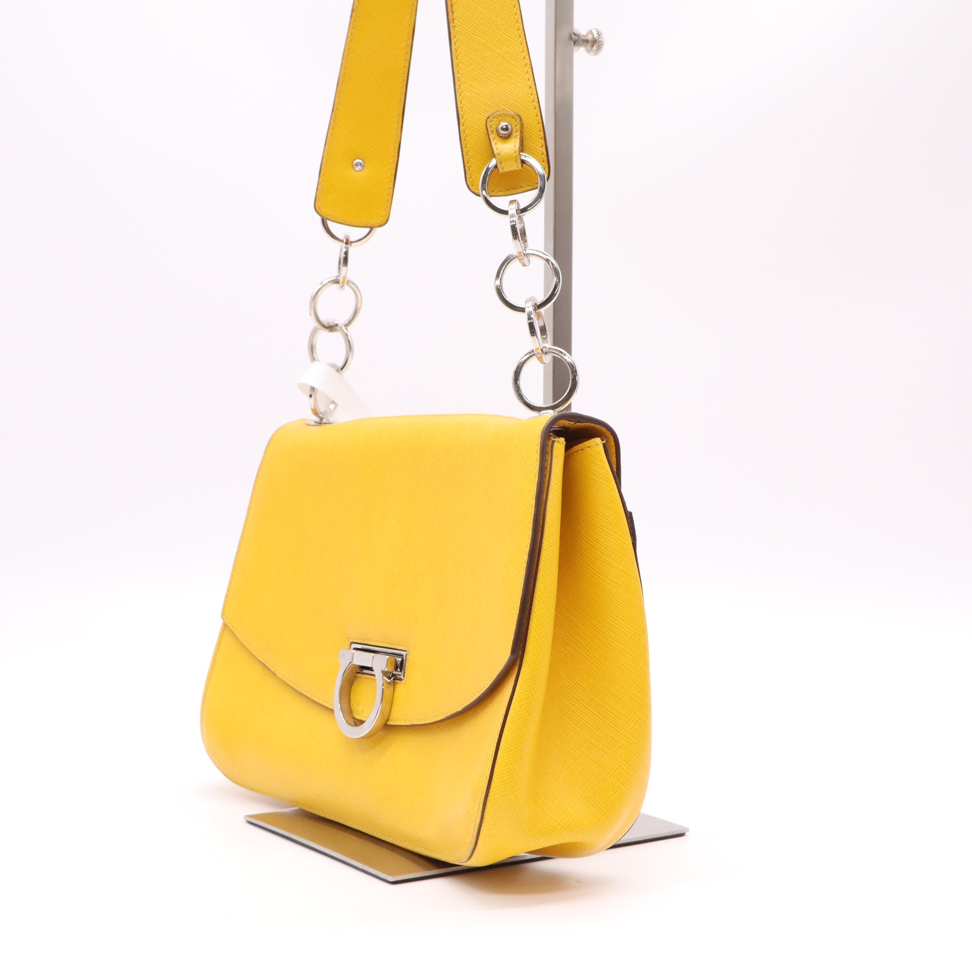 Salvatore Ferragamo Gancini Chain Flap Shoulder Bag B22729