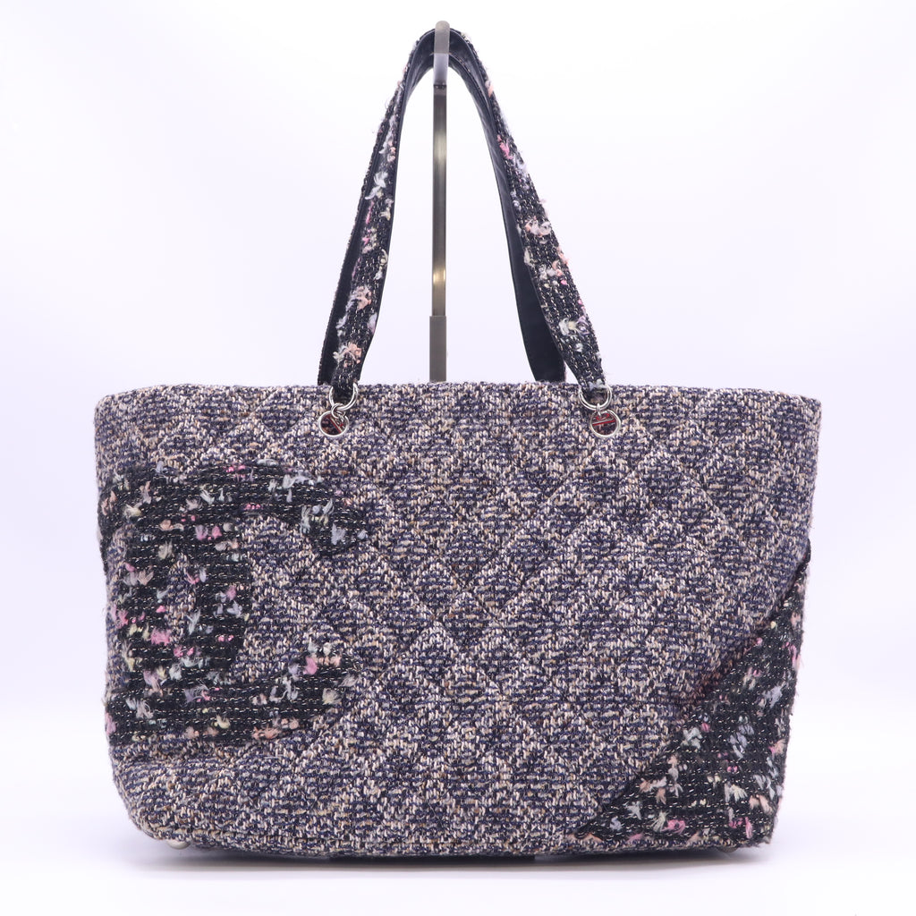 Multicolor Quilted Tweed Cambon Large Tote Bag B24432