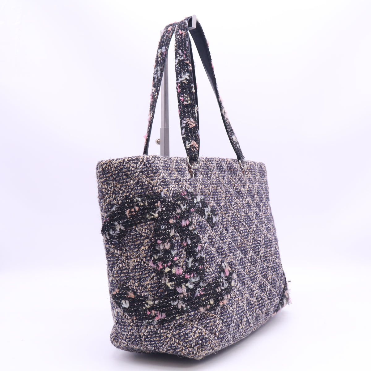 Multicolor Quilted Tweed Cambon Large Tote Bag B24432