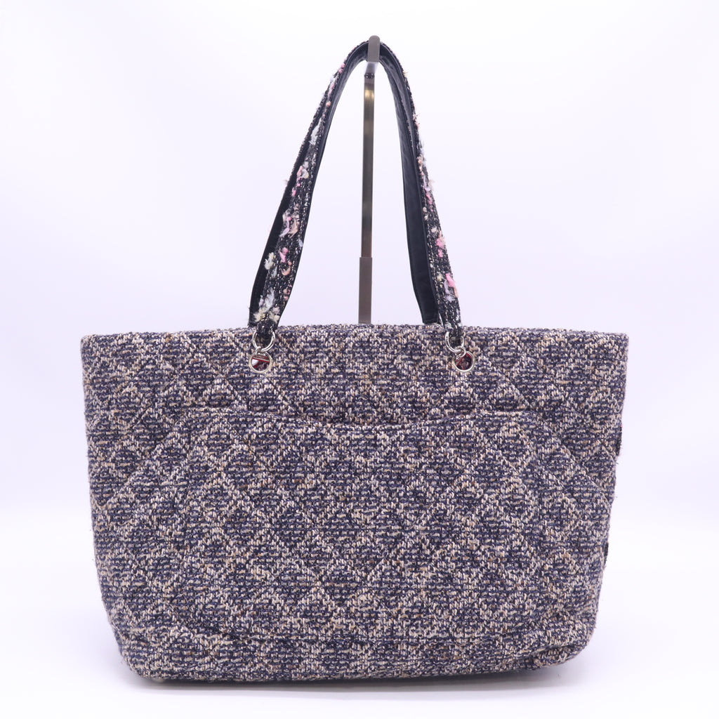Multicolor Quilted Tweed Cambon Large Tote Bag B24432