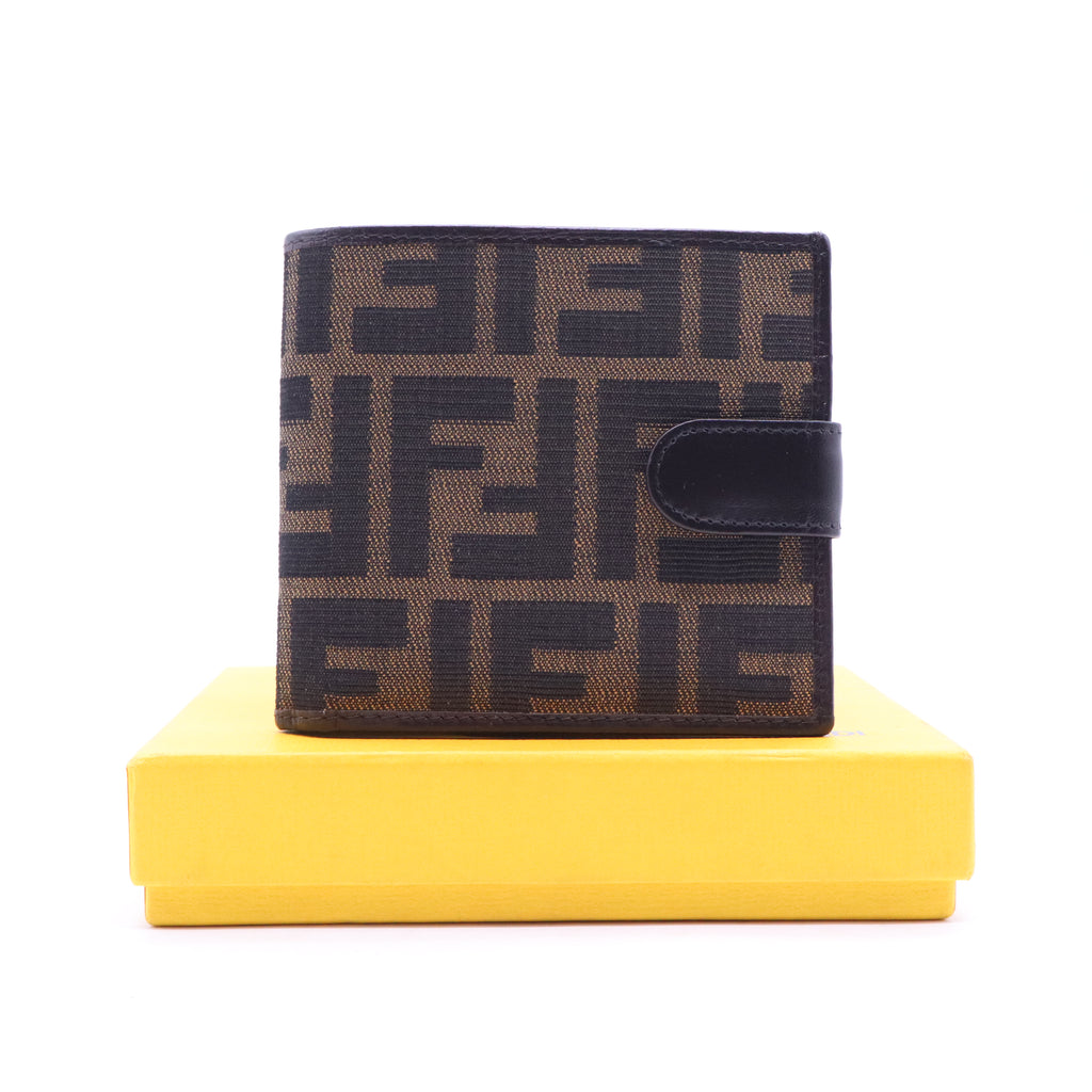 Fendi Zucca Canvas Compact Bifold Wallet W20971