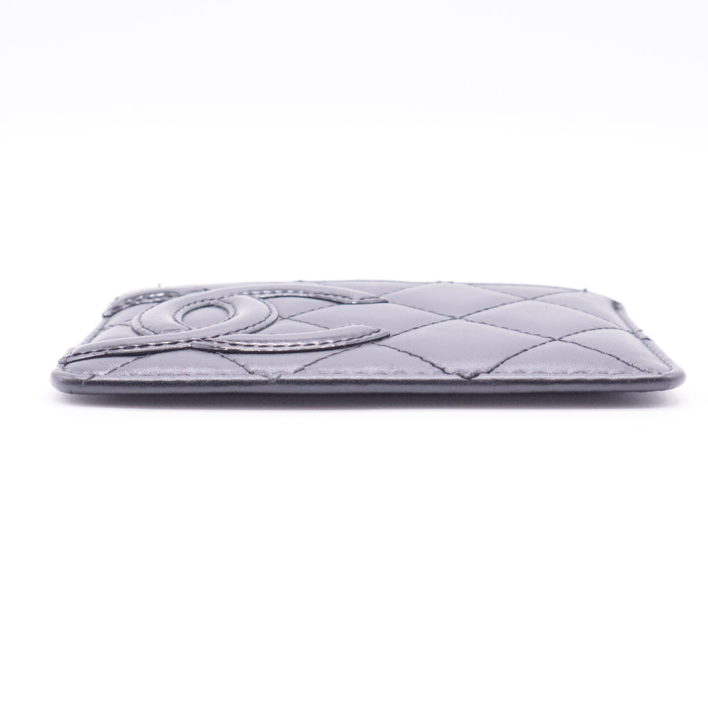 Purple Ligne Cambon Quilted Leather Card Holder