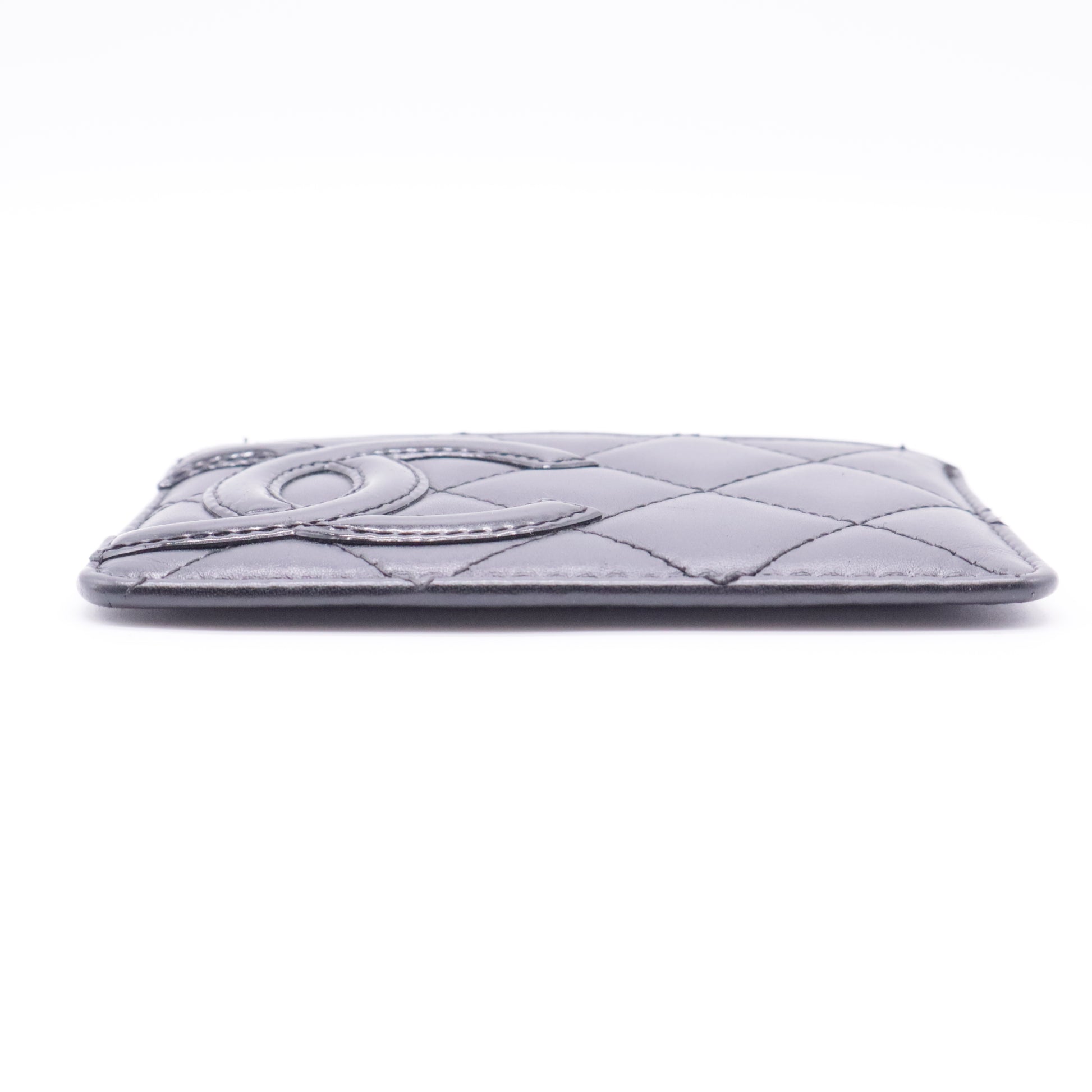 Purple Ligne Cambon Quilted Leather Card Holder