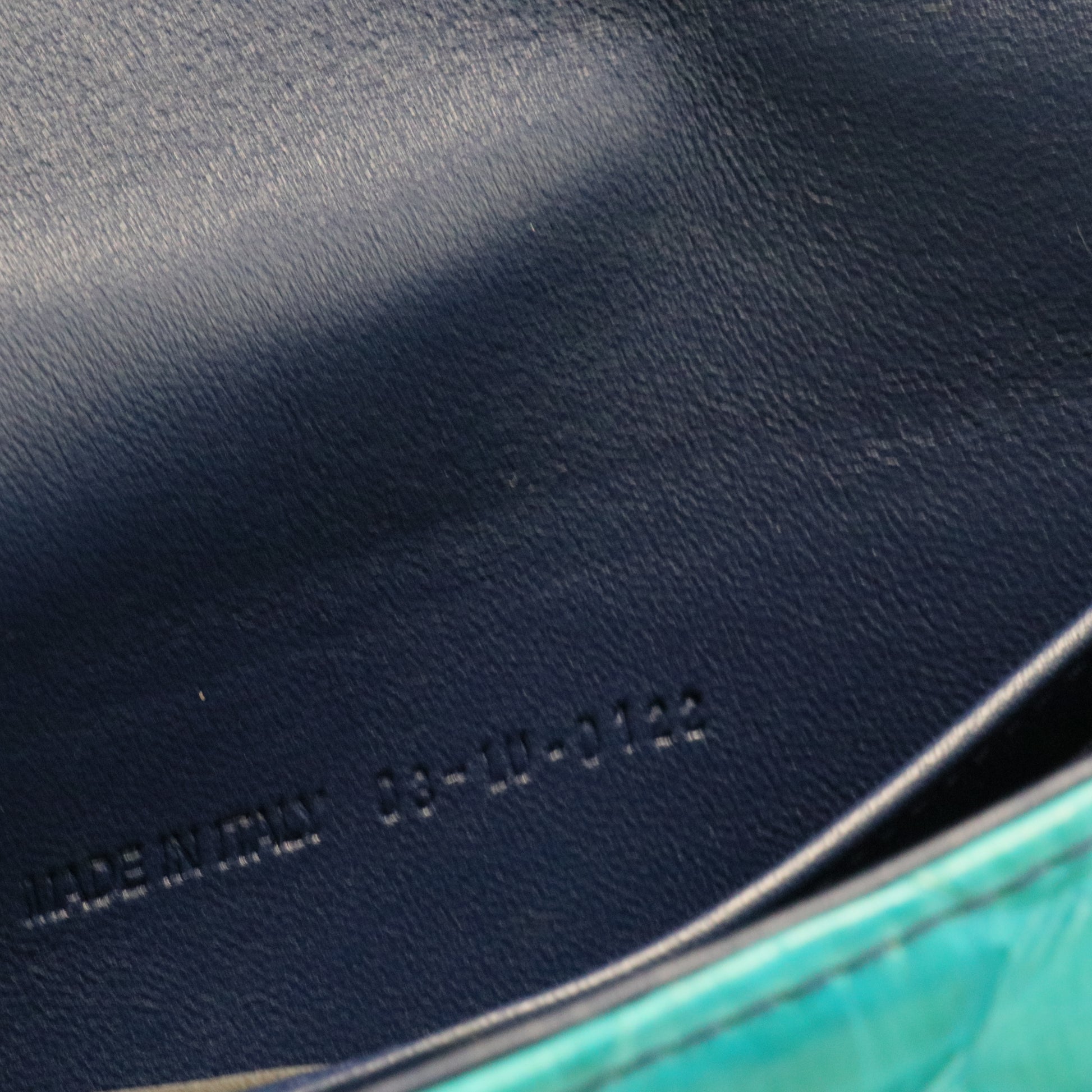 Blue Multicolor Python Snakeskin Chain Clutch Bag