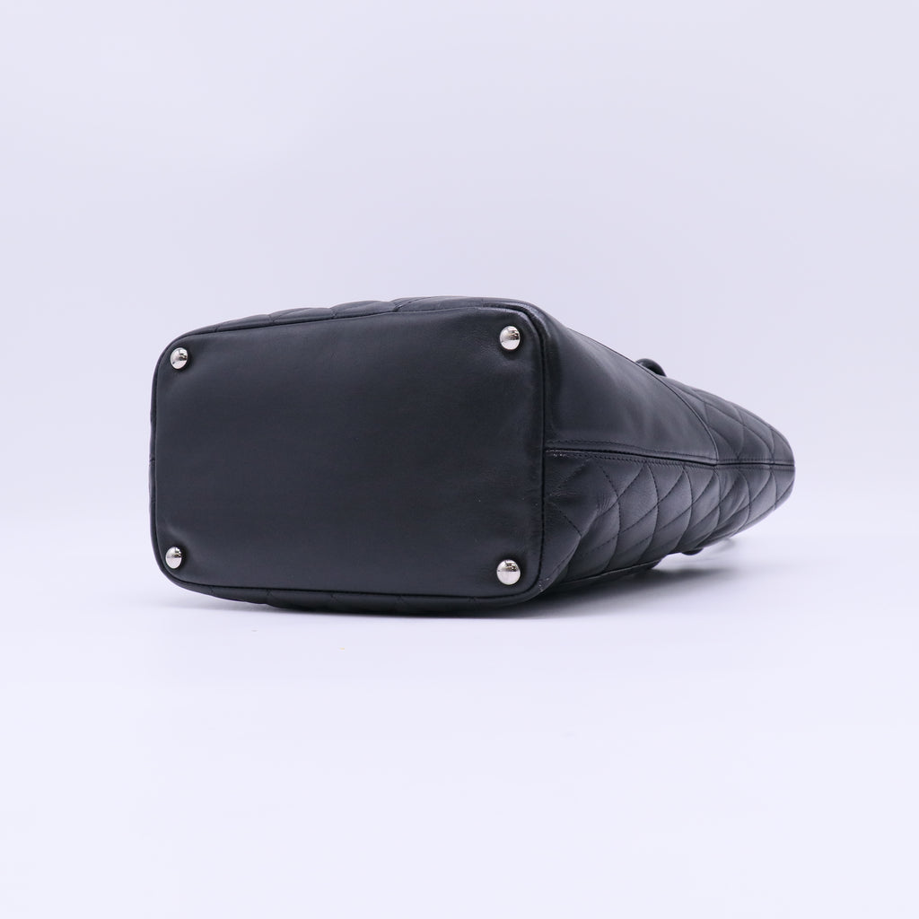 Chanel Calfskin Quilted Medium Cambon Tote Black twins LDJ4669